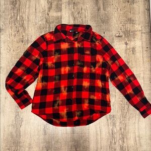 Disney Red and Black Plaid Button Down Shirt